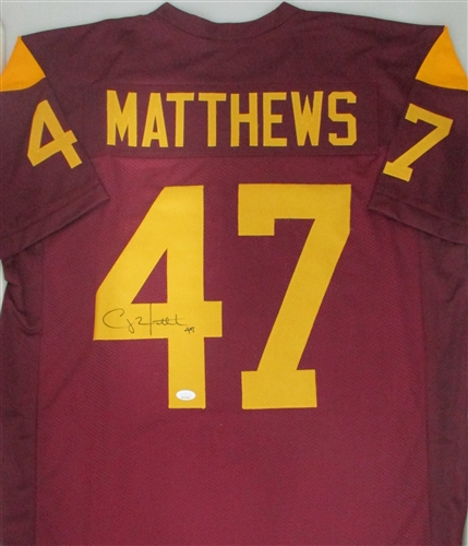 CLAY MATTHEWS SIGNED CUSTOM REPLICA USC TROJANS JERSEY - JSA