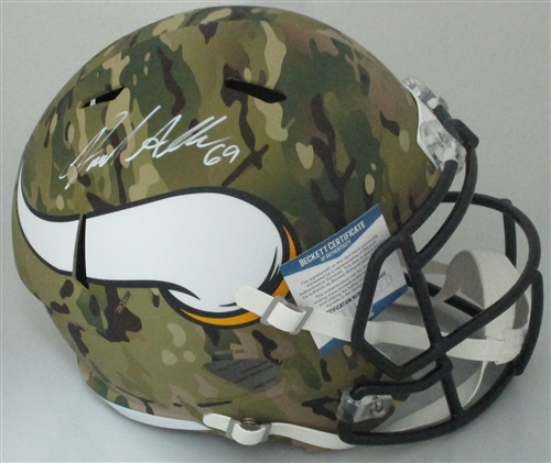 JARED ALLEN SIGNED FULL SIZE VIKINGS REPLICA CAMO HELMET - BCA