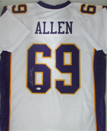 JARED ALLEN SIGNED CUSTOM REPLICA VIKINGS WHITE JERSEY - BCA