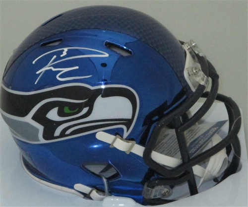 RUSSELL WILSON SIGNED RIDDELL SEAHAWKS CHROME SPEED MINI HELMET - BCA