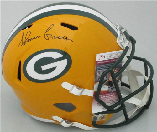 AHMAN GREEN SIGNED FULL SIZE PACKERS REPLICA SPEED HELMET - JSA