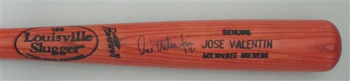 JOSE VALENTINE SIGNED LOUISVILLE SLUGGER GAME MODEL BAT - BREWERS