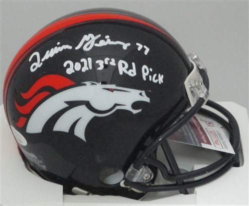 QUINN MEINERZ SIGNED BRONCOS MINI HELMET W/ SCRIPT - JSA