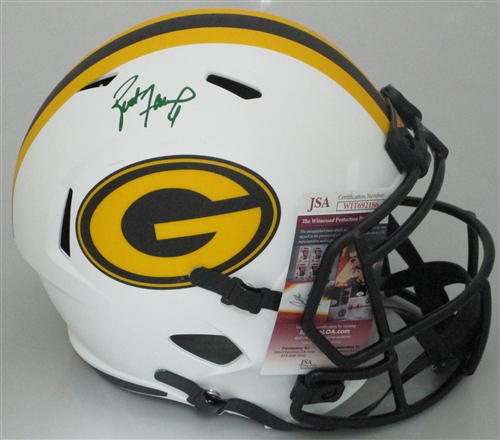 BRETT FAVRE SIGNED FULL SIZE PACKERS LUNAR REPLICA SPEED HELMET - JSA