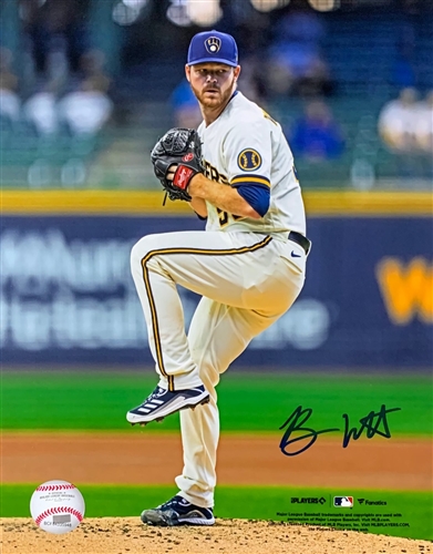 BRANDON WOODRUFF SIGNED 8X10 BREWERS PHOTO #9