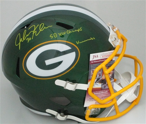 JOHN KUHN SIGNED FULL SIZE RIDDELL REPLICA FLASH SPEED HELMET W/ SCRIPTS - JSA