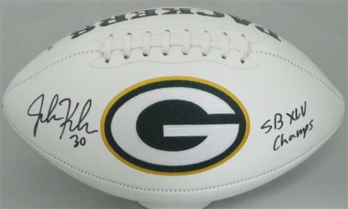 JOHN KUHN SIGNED WILSON WHITE PANEL PACKERS LOGO FOOTBALL W/ SCRIPT - JSA