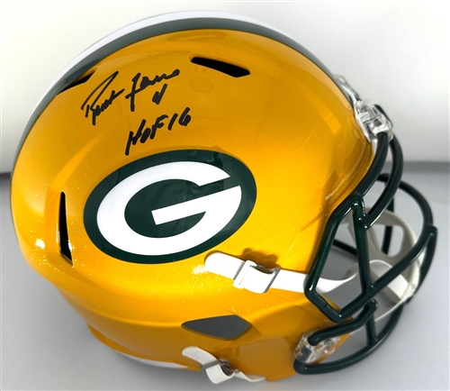 BRETT FAVRE SIGNED FULL SIZE REPLICA PACKERS SPEED HELMET W/ HOF - JSA