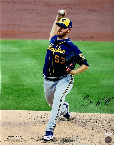 BRANDON WOODRUFF SIGNED BREWERS 16X20 PHOTO #10 - JSA