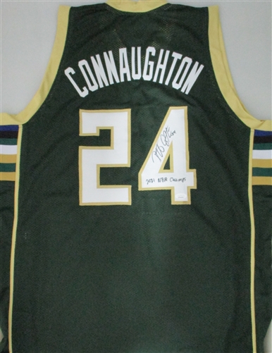 PAT CONNAUGHTON SIGNED CUSTOM REPLICA BUCKS GREEN JERSEY W/ NBA CHAMPS - JSA