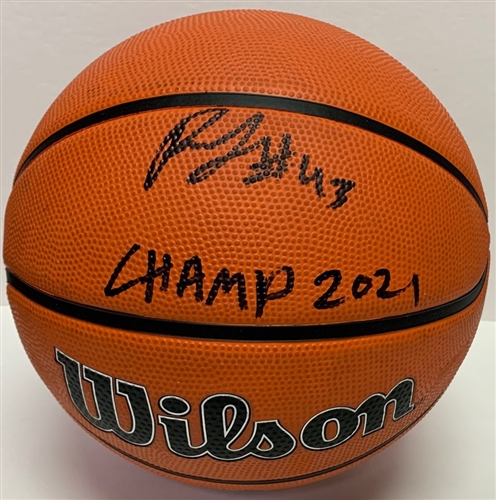 BUCKS THANASIS ANTETOKOUNMPO SIGNED FULL SIZE WILSON REPLICA BASKETBALL W/ CHAMPS 2021 - JSA