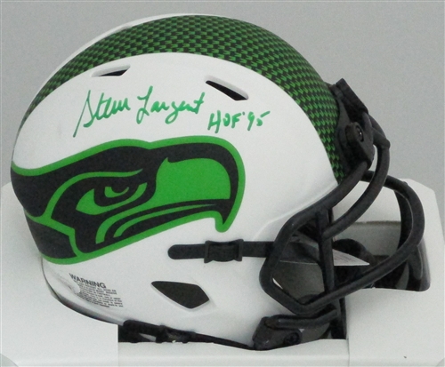 STEVE LARGENT SIGNED SEAHAWKS LUNAR MINI HELMET W/ HOF - JSA