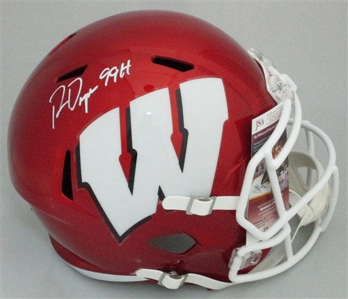 RON DAYNE SIGNED FULL SIZE WI BADGERS REPLICA FLASH SPEED HELMET W/ 99H  - JSA