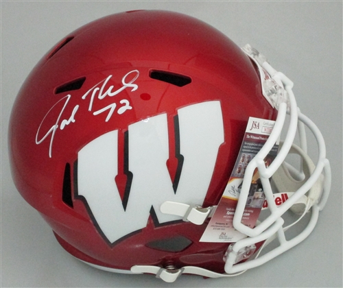 JOE THOMAS SIGNED FULL SIZE WI BADGERS REPLICA FLASH SPEED HELMET - JSA