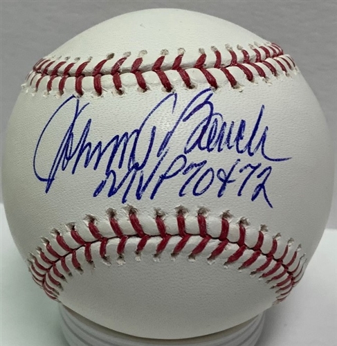 JOHNNY BENCH SIGNED OFFICIAL MLB BASEBALL W/ MVP - REDS - JSA