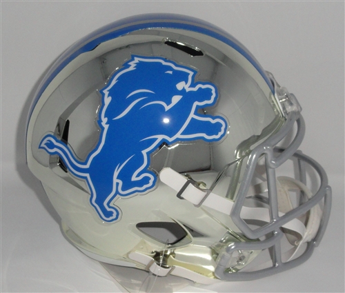 DETROIT LIONS UNSIGNED FULL SIZE RIDDELL CHROME REPLICA HELMET