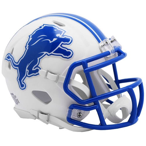 DETROIT LIONS UNSIGNED FULL SIZE RIDDELL FLAT WHITE MATTE REPLICA HELMET