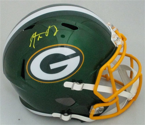 AARON RODGERS SIGNED FULL SIZE PACKERS REPLICA FLASH SPEED HELMET - FAN