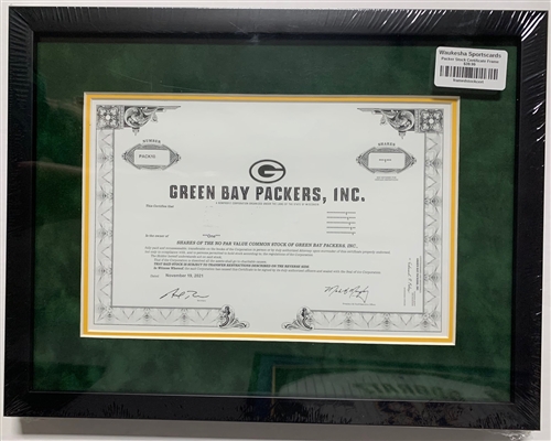 GREEN BAY PACKERS STOCKHOLDERS BLACK FRAME