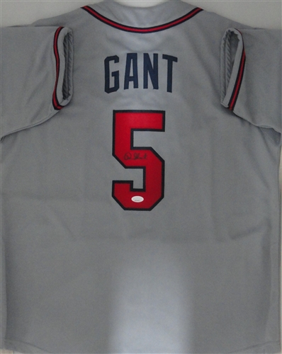 RON GANT SIGNED CUSTOM REPLICA BRAVES GREY JERSEY - JSA