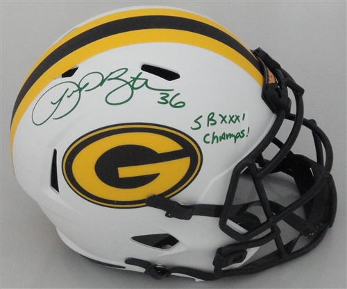 LEROY BUTLER SIGNED FULL SIZE REPLICA LUNAR SPEED HELMET W/ SB XXXI - JSA