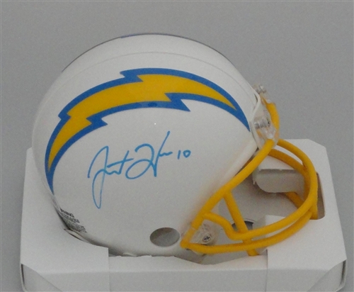 JUSTIN HERBERT SIGNED LA CHARGERS MINI HELMET - BAS