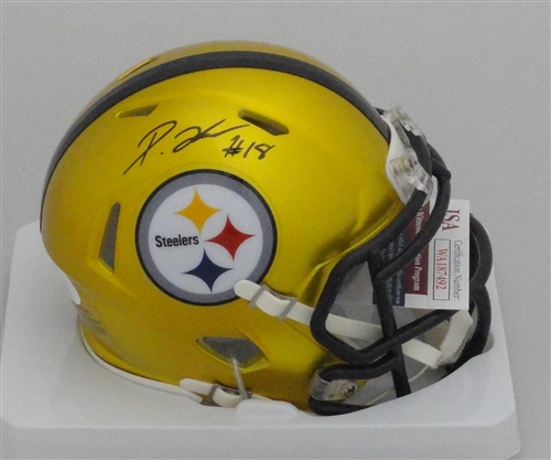 DIONTAE JOHNSON SIGNED STEELERS FLASH SPEED MINI HELMET - JSA