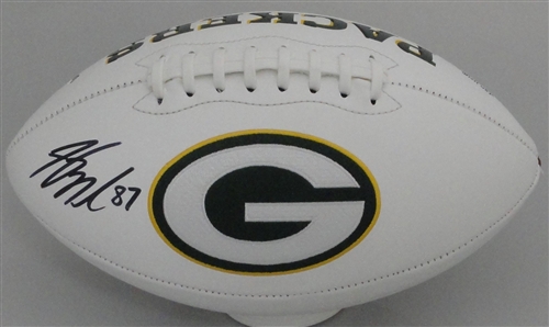 JORDY NELSON SIGNED WILSON WHITE PANEL PACKERS LOGO FOOTBALL - JSA