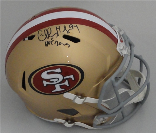 CHARLES HALEY SIGNED FULL SIZE SF 49ERS REPLICA SPEED HELMET - BAS