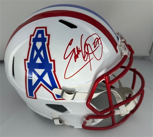 EDDIE GEORGE SIGNED FULL SIZE HOUSTON OILERS REPLICA SPEED HELMET - BAS