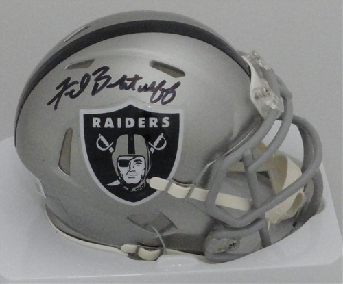 FRED BILETNIKOFF SIGNED RAIDERS FLASH SPEED MINI HELMET - BAS