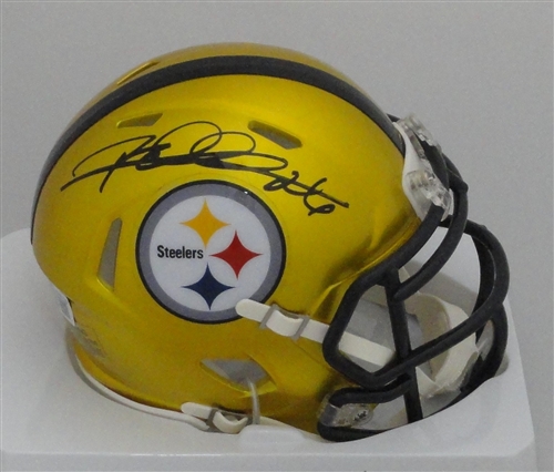 ROD WOODSON SIGNED STEELERS FLASH SPEED MINI HELMET - BAS