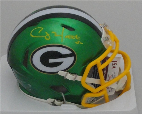 CLAY MATTHEWS SIGNED PACKERS FLASH SPEED MINI HELMET - JSA