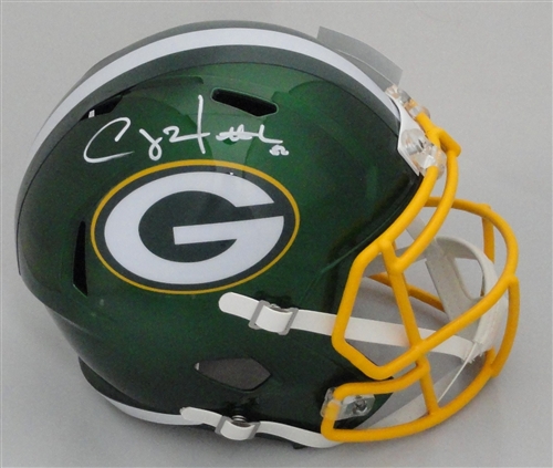 CLAY MATTHEWS SIGNED FULL SIZE PACKERS FLASH REPLICA SPEED HELMET - JSA