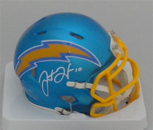 JUSTIN HERBERT SIGNED LA CHARGERS FLASH MINI HELMET - BAS