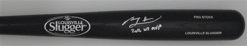 CUBS BEN ZOBRIST SIGNED LOUISVILLE SLUGGER REPLICA BLACK BAT W/ WS MVP - JSA