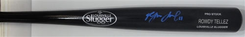 ROWDY TELLEZ SIGNED LOUISVILLE SLUGGER NAME ENGRAVED BLACK BAT - JSA