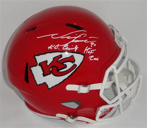 CHIEFS NEIL SMITH SIGNED FULL SIZE REPLICA SPEED HELMET W/ SCRIPT - BAS