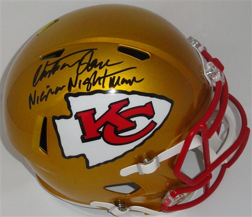 CHIEFS CHRISTIAN OKOYE SIGNED FULL SIZE REPLICA SPEED FLASH HELMET W/ SCRIPT - BAS