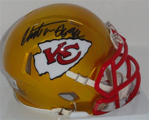 CHIEFS CHRISTIAN OKOYE SIGNED RIDDELL FLASH SPEED MINI HELMET - BAS