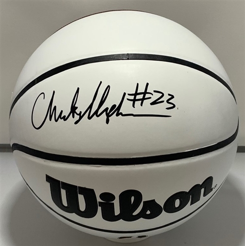 CHUCKY HEPBURN SIGNED FULL SIZE WILSON WHITE PANEL BASKETBALL - JSA