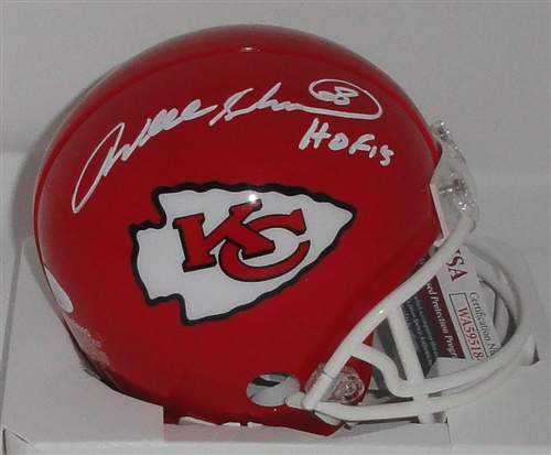 WILL SHIELDS SIGNED KC CHIEFS VSR4 MINI HELMET W/ HOF - JSA