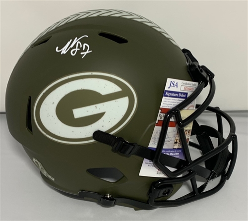 ROMEO DOUBS SIGNED FULL SIZE PACKERS SALUTE TO SERVICE REPLICA SPEED HELMET - JSA