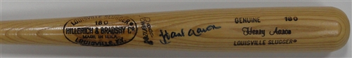 HANK AARON SIGNED FULL SIZE LOUISVILLE SLUGGER  BLONDE BAT - BRAVES - JSA