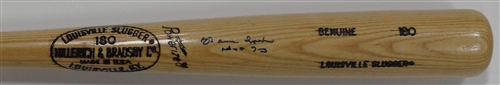 WARREN SPAHN SIGNED FULL SIZE LOUISVILLE SLUGGER  BLONDE BAT W/ HOF - BRAVES - JSA