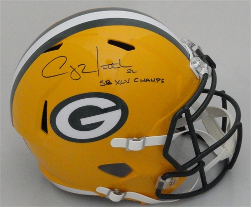 CLAY MATTHEWS SIGNED FULL SIZE PACKERS REPLICA  SPEED HELMET W/ SB XLV - JSA