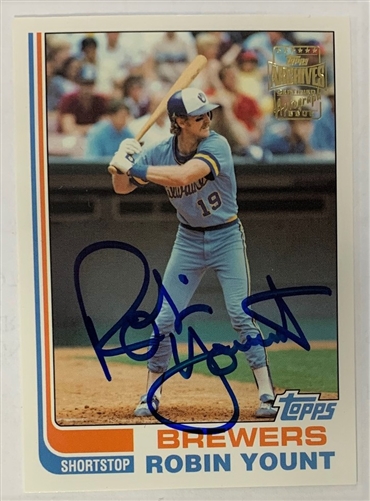 ROBIN YOUNT SIGNED 2003 TOPPS ARCHIVES CERTIFIED AUTOGRAPH BREWERS CARD #FFA-RYO