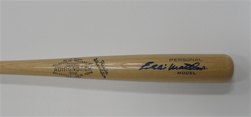 EDDIE MATHEWS SIGNED ADIRONDACK BLONDE BAT - JSA