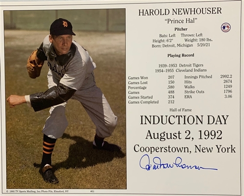 HAL NEWHOUSER  (d)  SIGNED DETROIT TIGERS 8X10 PHOTO #1