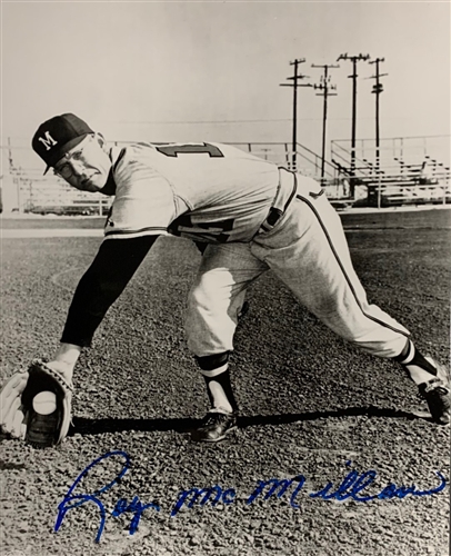 ROY McMILLAN (d) SIGNED MILWAUKEE BRAVES 8X10 PHOTO #1